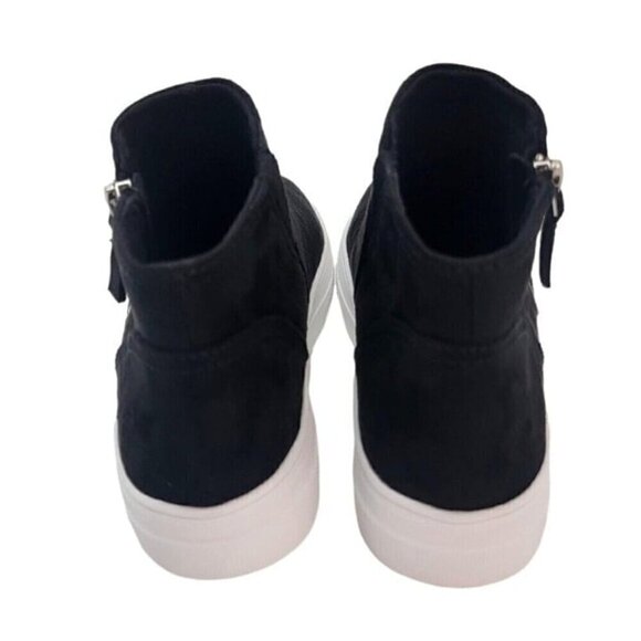 BUY ONE GET ONE FREE Soda Route Black Faux Suede  High Top Sneaker Side Zipper - Picture 5 of 6